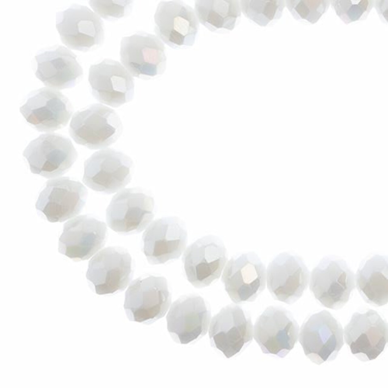 Crystal Lane DIY 2-Strand 7in Opaque Finish Glass Rondelle Donut Bead Strands